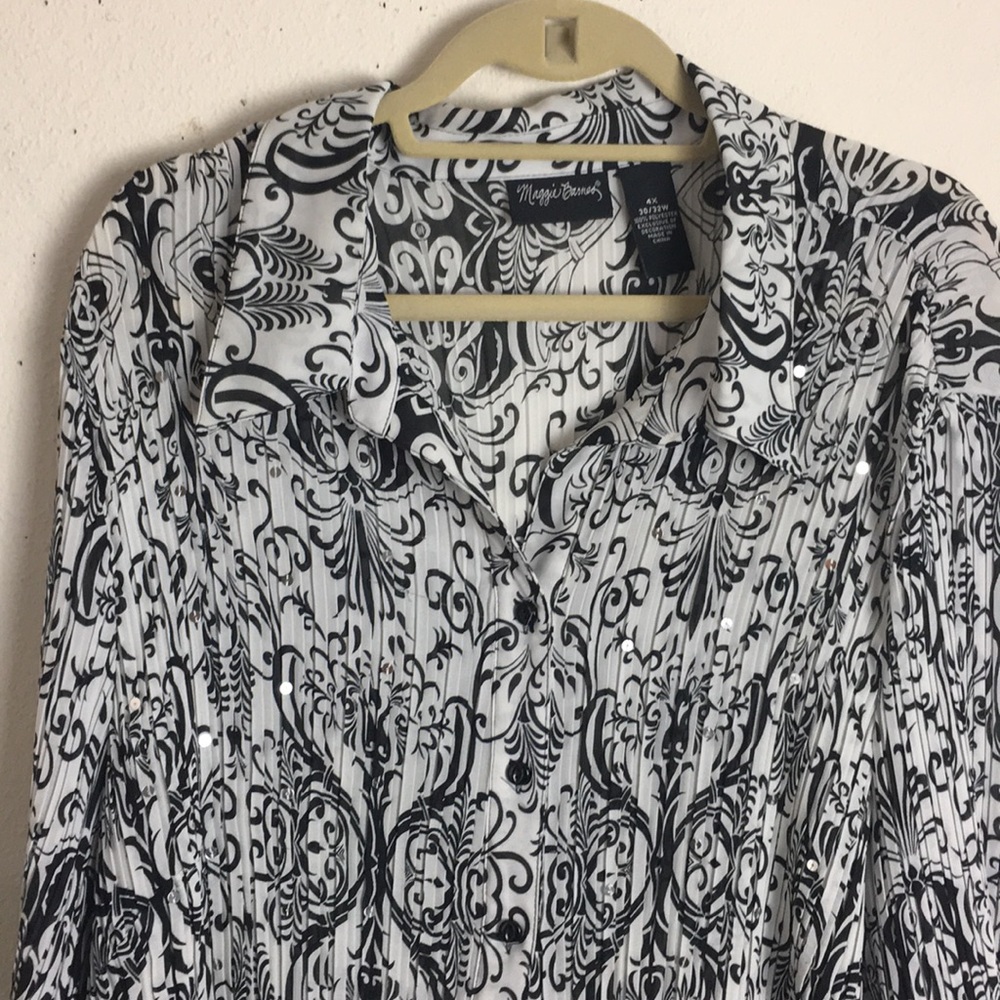 Maggie Barnes Black and White Patterned Tunic